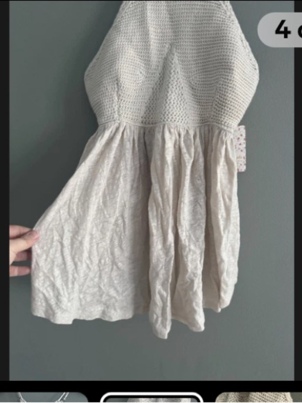 Like New  Free People Soft Clay Knit halter top large washed once. NO TAGS - Picture 6 of 7
